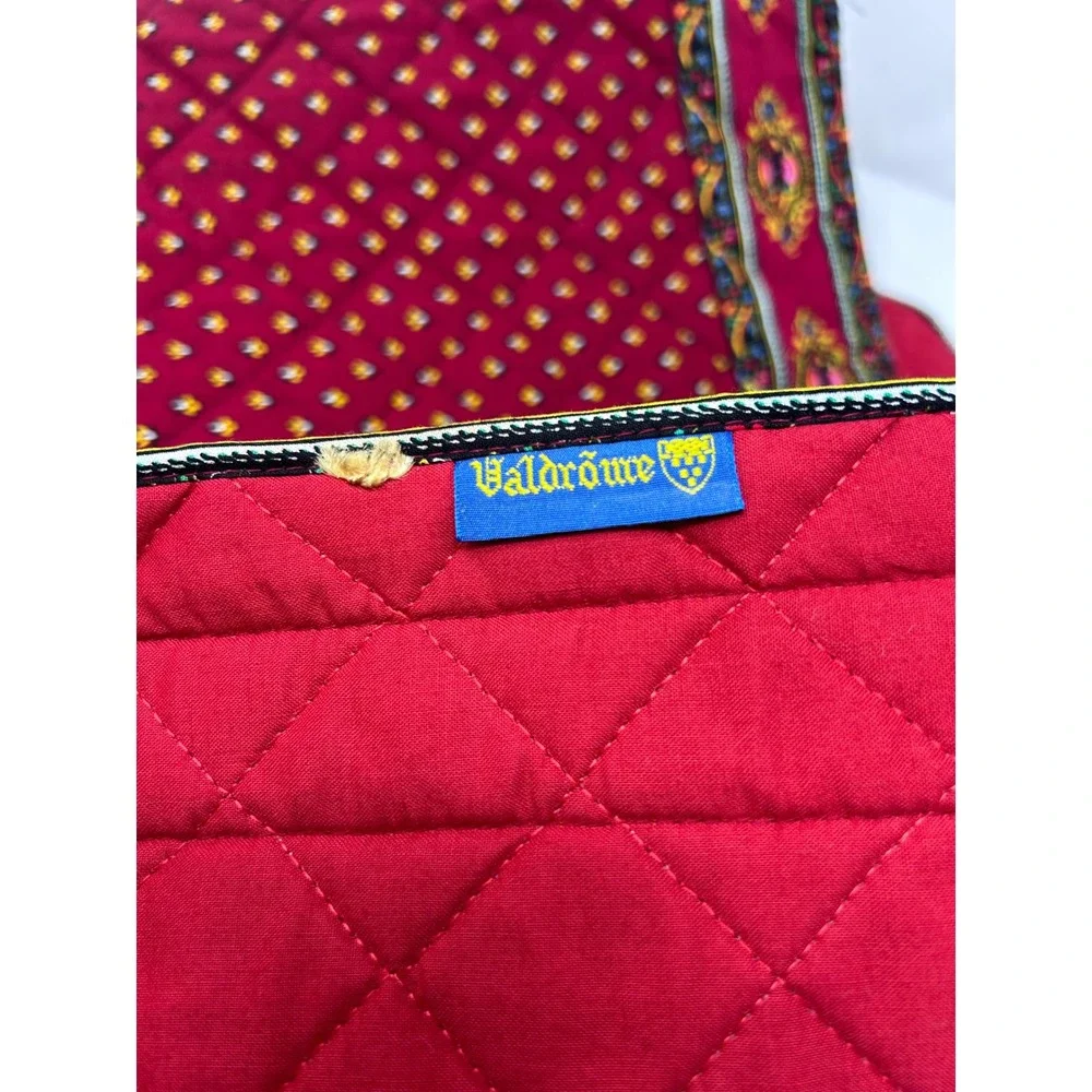 Valdrome Quilted Table‎ Runner 38x17 Burgundy Floral Border